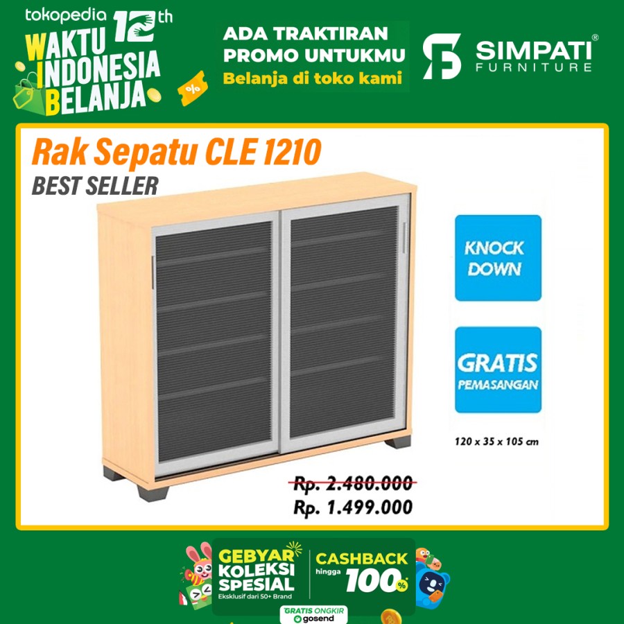 RAK SEPATU CLE 1210 B SLIDING DOORS